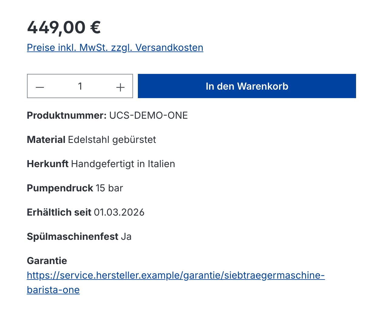 Zusatzfelder im Kaufbereich