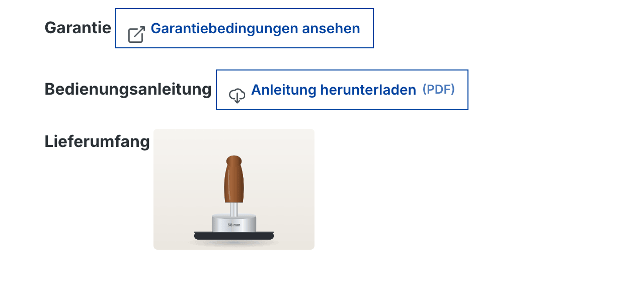 Buttons, Downloads und Bilder