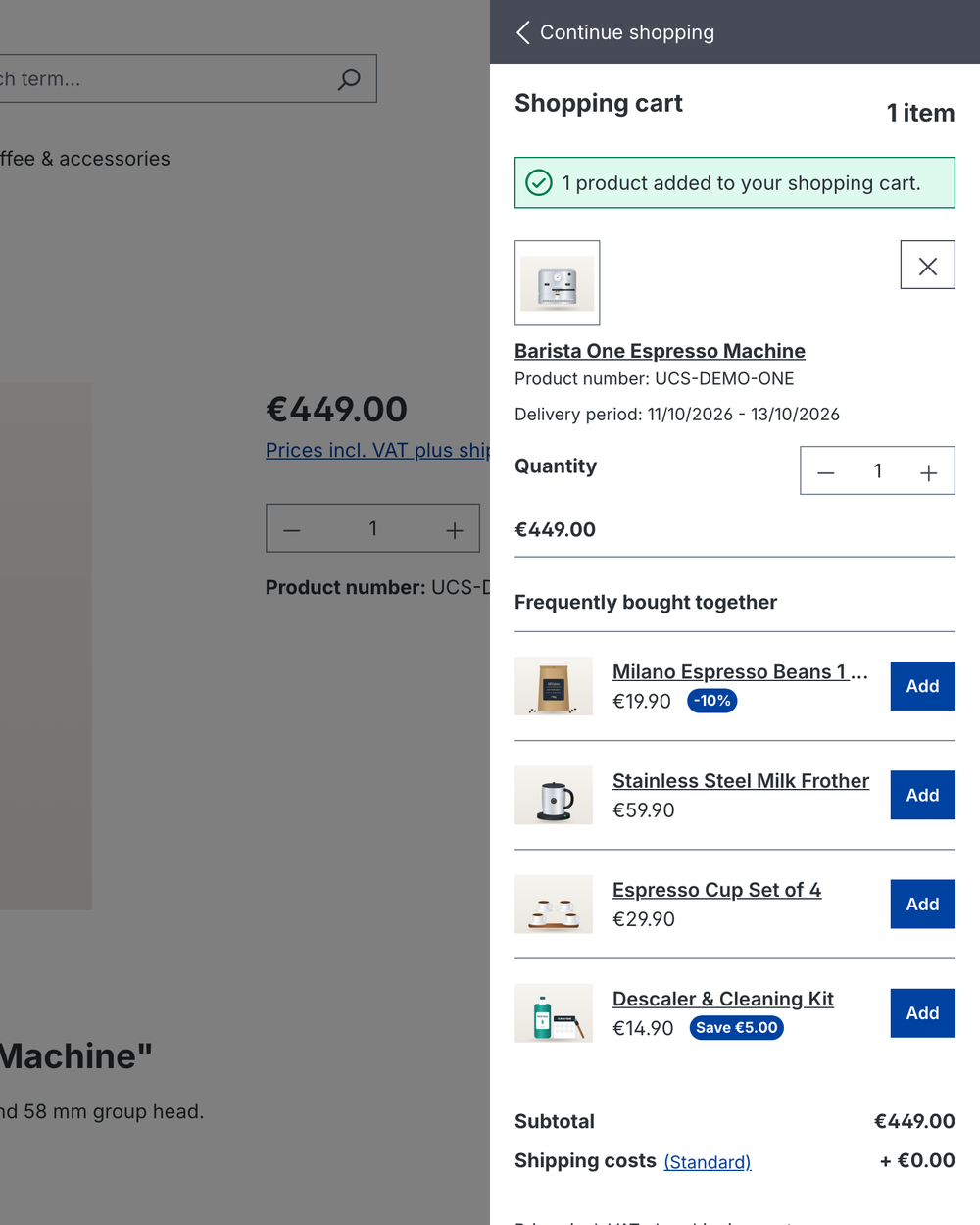 Raccomandazioni cross-sell nel mini-carrello
