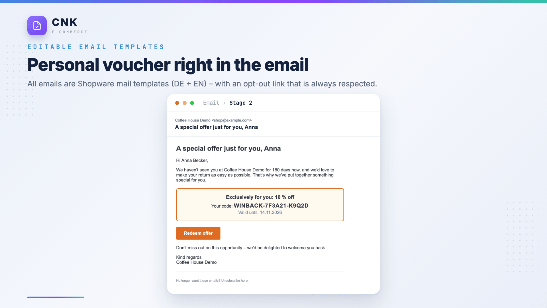 E-mail Win-Back z osobistym kuponem