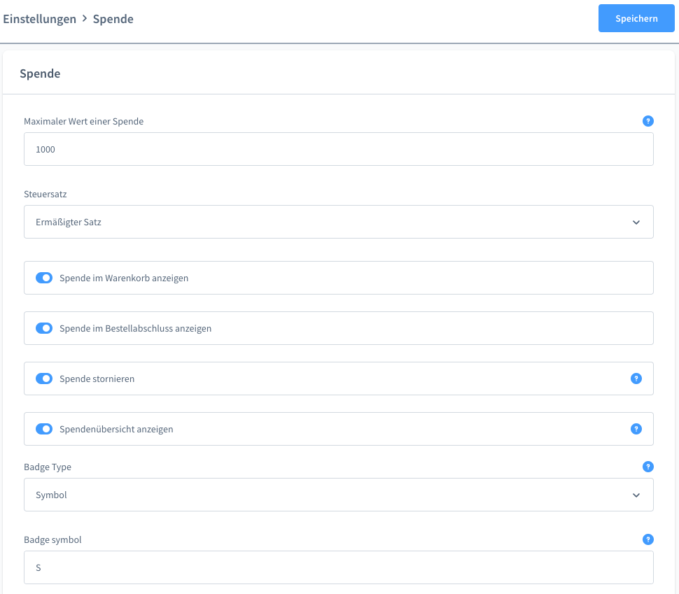 Configuración de donación