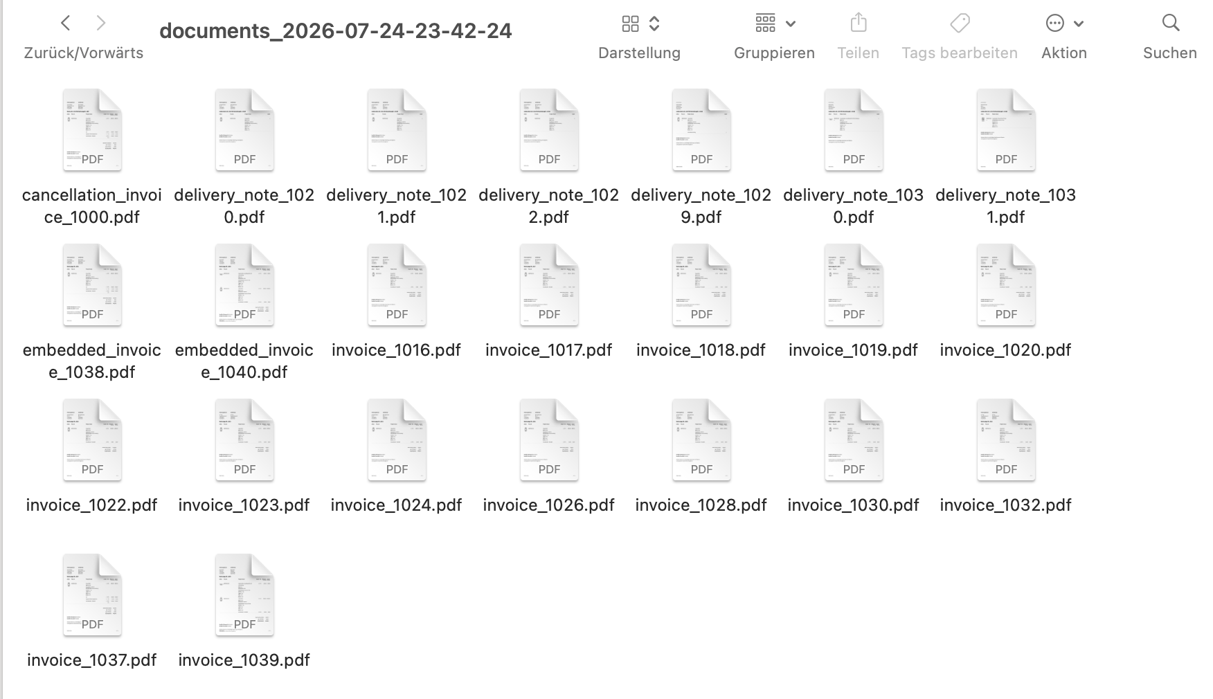 Inhalt des ZIP-Archivs