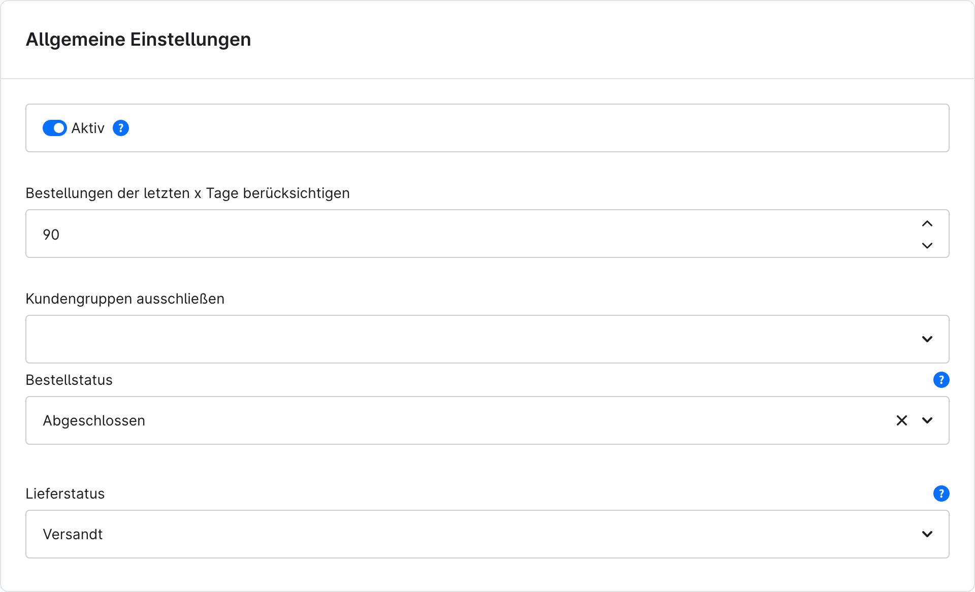 Allgemeine Einstellungen
