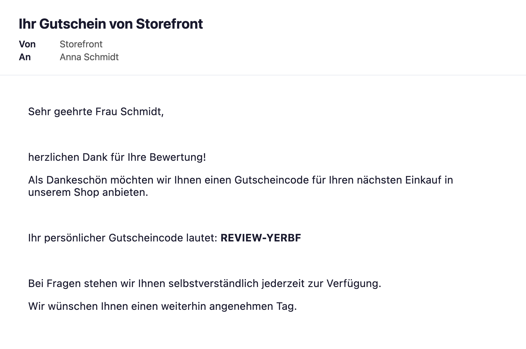 Gutschein-E-Mail