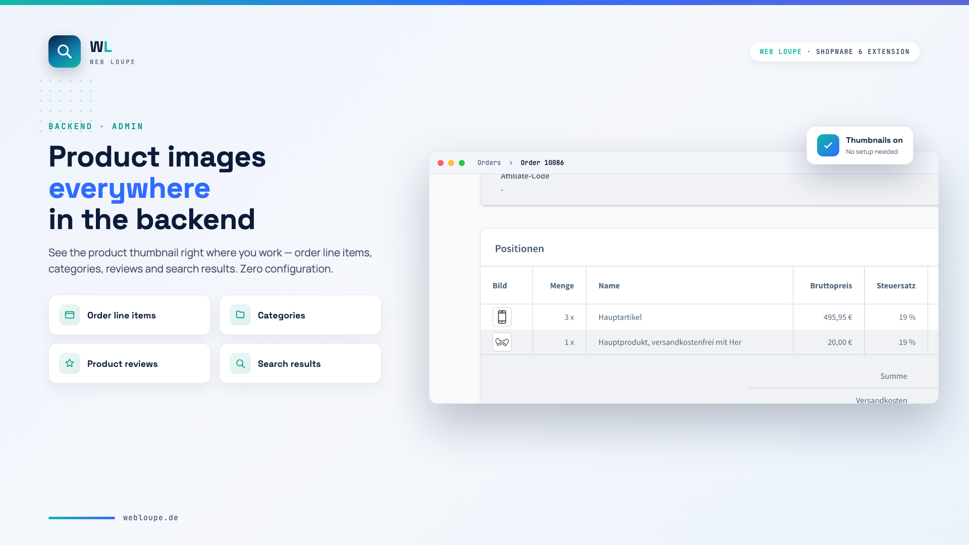 Product images everywhere in the backend